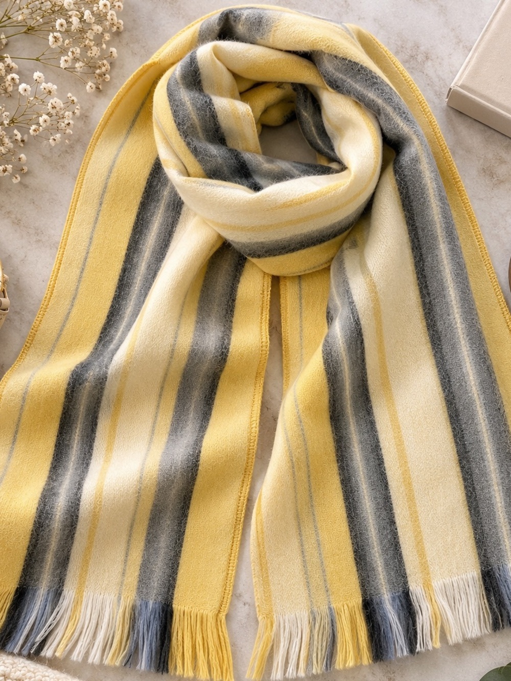 NWT Trésart Caché Alpaca Blend Striped Scarf